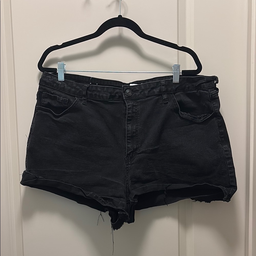 Premiere Denim by rue21 Black Jean Shorts Distressed Cut-Off Style